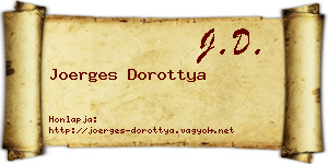 Joerges Dorottya névjegykártya